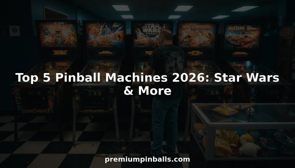 Lineup of top 2026 pinball machines with Star Wars model