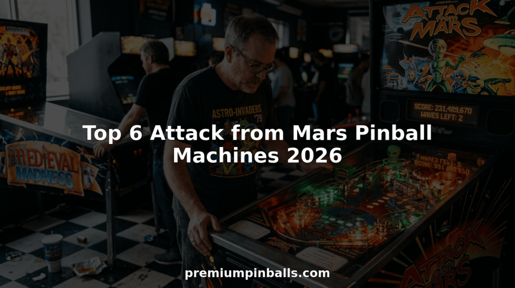 Player enjoying Attack from Mars pinball in arcade
