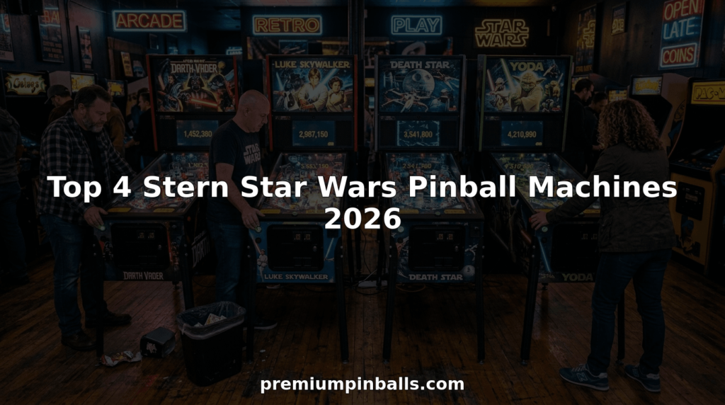 Players on Star Wars themed Stern pinball machines