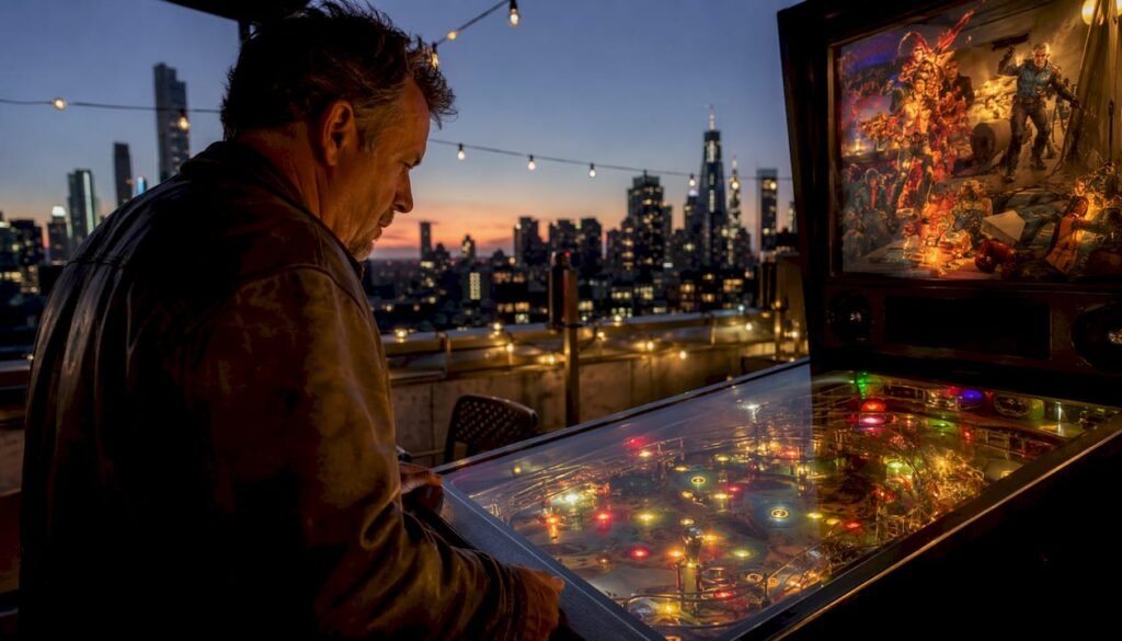 Player engaging in multiball pinball mode